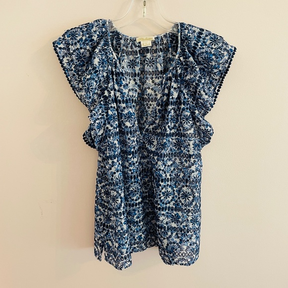 Shoshanna Eyelet Top Size Small Blue - Picture 3 of 3